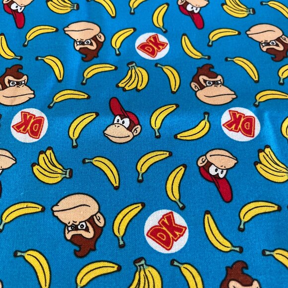 Retro DONKEY KONG and BANANAS Handmade Cotton Pillowcase fits a Standard/Queen - Picture 1 of 2